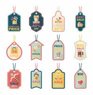 Valentine's Day tag banner flat design background set eps10 N90