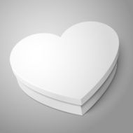 White heart shape box isolated on gray background For your