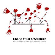 Flowers of hearts on a white background