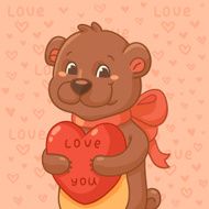 Cute bear with heart