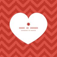 Vector colorful ikat chevron heart silhouette pattern frame N2
