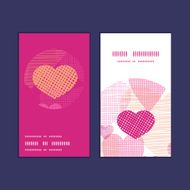 Vector textured fabric hearts heart silhouette pattern frame