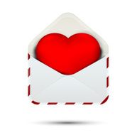 Love heart in the envelope