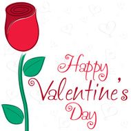 Single rose Valentine&#039;s Day card in vector format