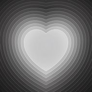 Grey and white paper layers heart shape