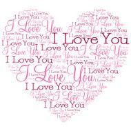 Heart made from words in vector format