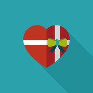 Valentine&#039;s Day present flat icon with long shadow eps10 N95