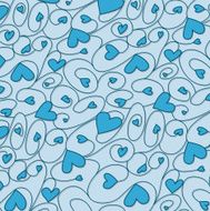 Swirly hand drawn heart pattern in vector format N6