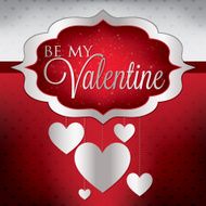 Valentine&#039;s Day hanging heart card in vector format
