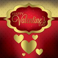 Valentine&#039;s Day hanging heart card in vector format N2