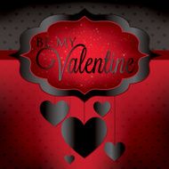 Valentine&#039;s Day hanging heart card in vector format N3