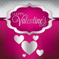 Valentine&#039;s Day hanging heart card in vector format N4