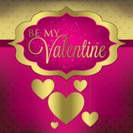 Valentine&#039;s Day hanging heart card in vector format N5