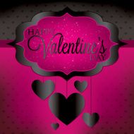 Valentine&#039;s Day hanging heart card in vector format N6