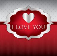 Label Valentine&#039;s Day heart card invitation in vector format
