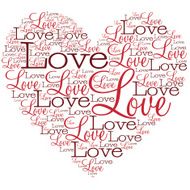 Heart made from words in vector format N2