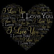 Heart made from words in vector format N3