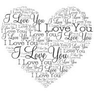 Heart made from words in vector format N4