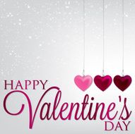 Hanging ornaments Valentine&#039;s Day card in vector format N2