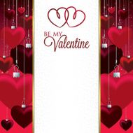 Hanging heart bauble card in vector format