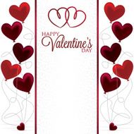 Heart Balloon bunch Valentine card in vector format
