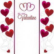 Heart Balloon bunch Valentine card in vector format N2