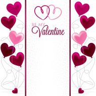 Heart Balloon bunch Valentine card in vector format N3