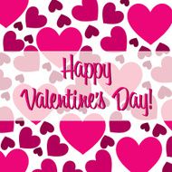 Be My Valentine red heart scatter card in vector format