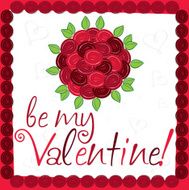 Rose bouquet Valentine&#039;s day card in vector format N3