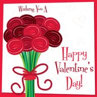 Rose bouquet Valentine&#039;s day card in vector format N5