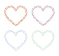 Coloured pearl hearts in vector format N2