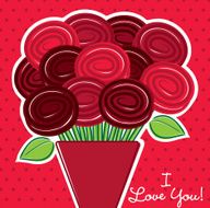 I love you rose card in vector format