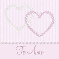 Inter linked pearl heart card in vector format N2
