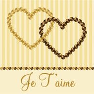 Inter linked pearl heart card in vector format N3