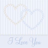 Inter linked pearl heart card in vector format N4