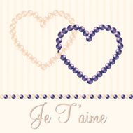 Inter linked pearl heart card in vector format N5