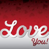 &quot;Love You!&quot; textured heart card in vector format! N2