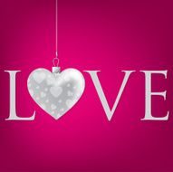 &quot;Love&quot; heart Valentine&#039;s Day card in vector format N6