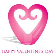 Koru heart ornament Valentine&#039;s Day card in vector format