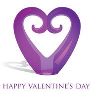 Koru heart ornament Valentine&#039;s Day card in vector format N2