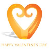 Koru heart ornament Valentine&#039;s Day card in vector format N3