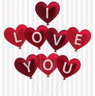 I love you balloon card in vector format