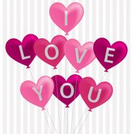 I love you balloon card in vector format N2