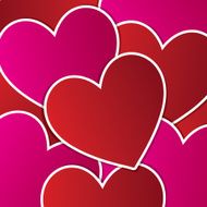Love heart sticker background card in vector format