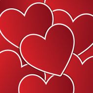 Love heart sticker background card in vector format N3