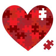 Heart jigsaw puzzle in vector format N2