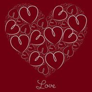 Hand drawn heart of hearts card in vector format