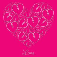 Hand drawn heart of hearts card in vector format N2