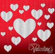 Hanging heart filigree charms in vector format