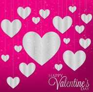 Hanging heart filigree charms in vector format N3
